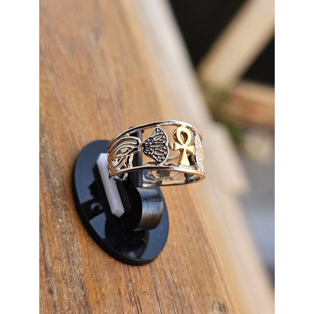 Handmade Sterling Silver Egyptian Ring - Picture 3 of 8